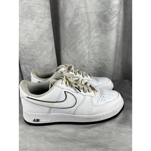 Nike Air Force 1 \'07 Low White Black Outline Swoosh Men 10.5 DV0788-103 Sneakers main image 6